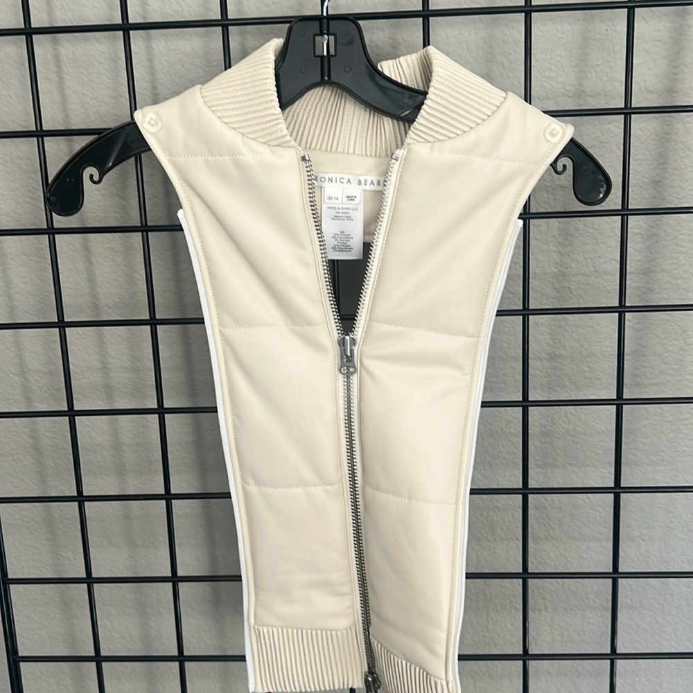 Veronica Beard Dealey Quilted Faux Leather Dickey